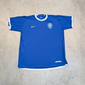 Nike 2006/08 Brazil Away Jersey World Cup Men's XL Blue White Ronaldinho Kaka